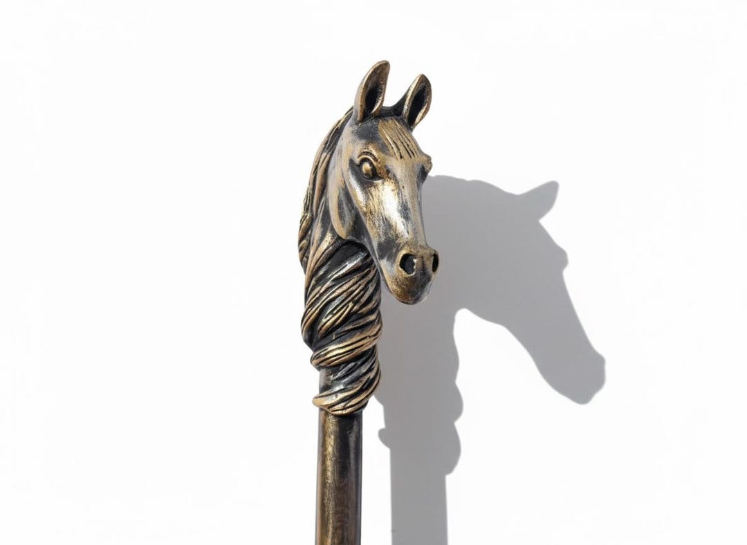 馬の笏。馬の棍棒。馬の杖。独特の装飾棒。権力の笏。エジプト製