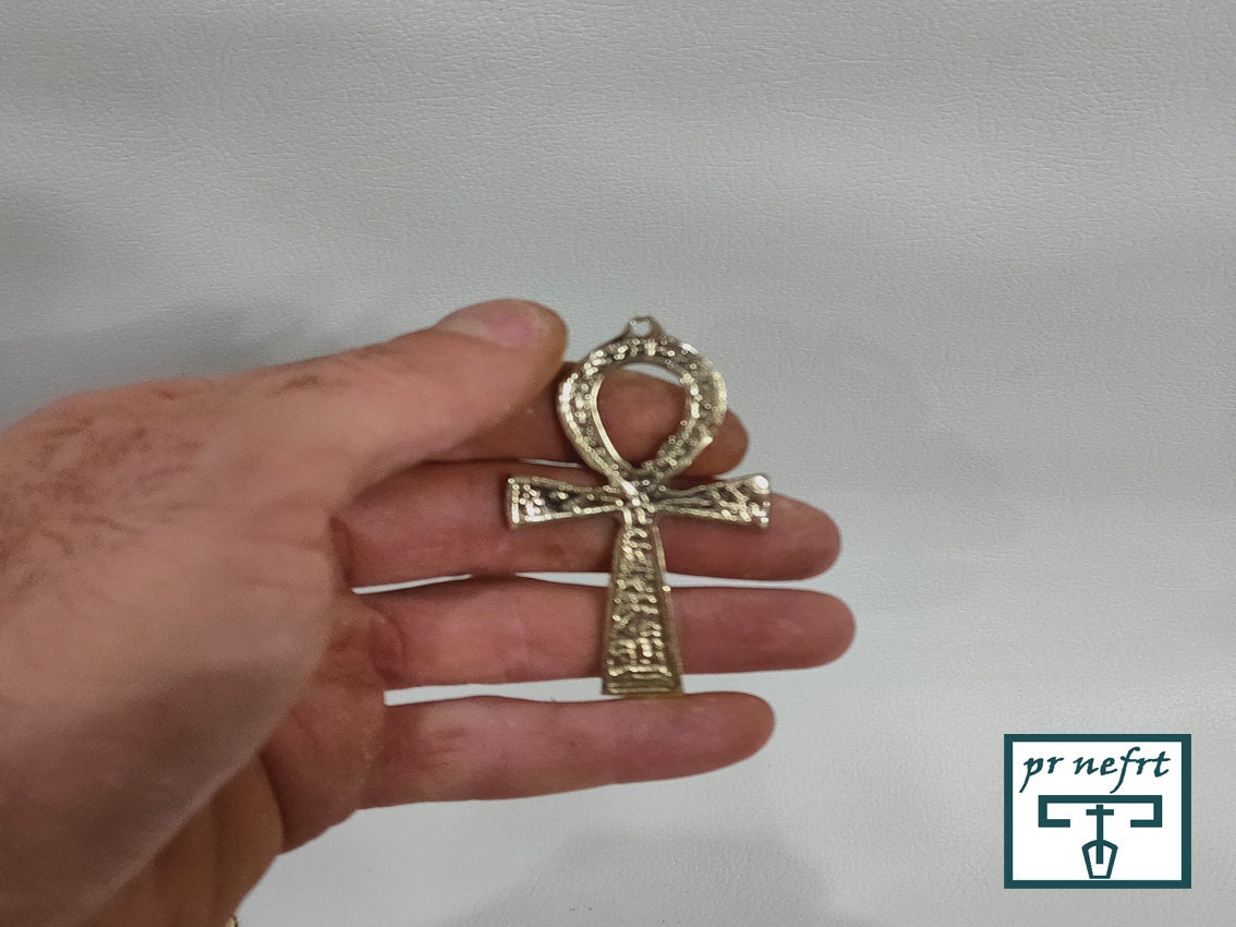 銅製のファラオのアンクのお守り - 5つのサイズがあります - エジプト