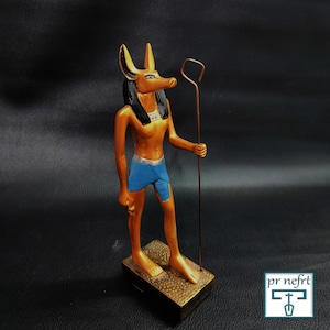 god Anubis Sacred Statue - Unique Jackel Headed God Anubis Statue - Masterfully Handmade in Egypt