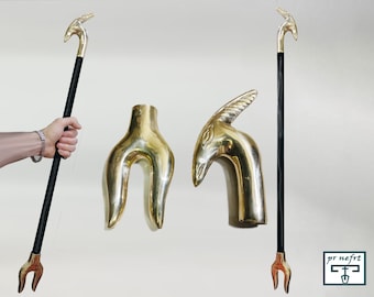エジプトの王笏のレプリカ。ワス王笏。石と木で作られ、エジプトで精巧に作られています。複数のサイズをご用意しています。