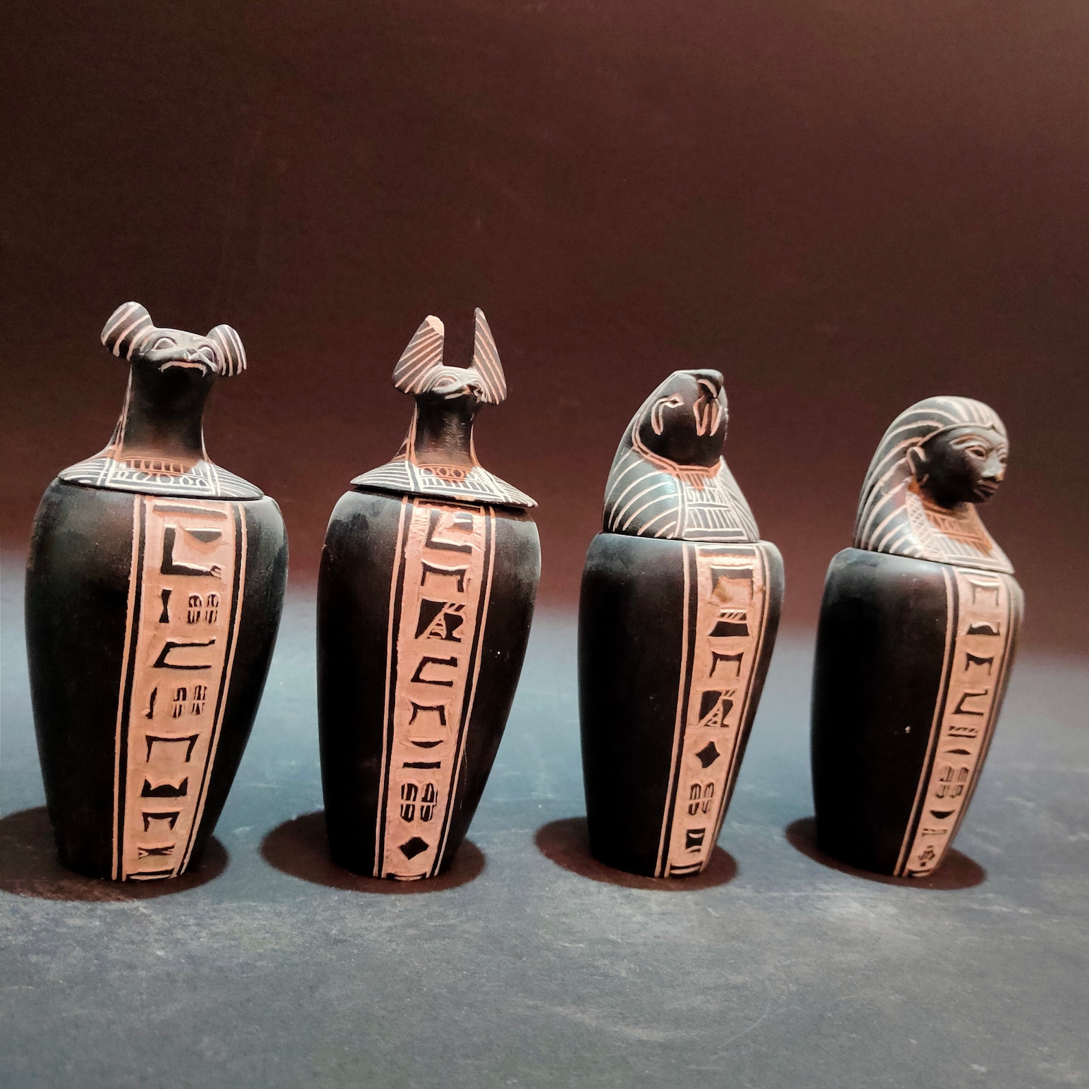 The distinctive canopic jars collection made of stone Etsy