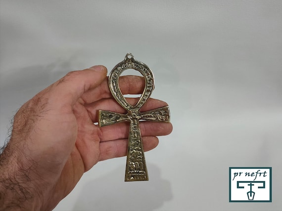 TierraCast 2/Pkg Copper Ankh Cross Charms, Pewter Egypt Symbol