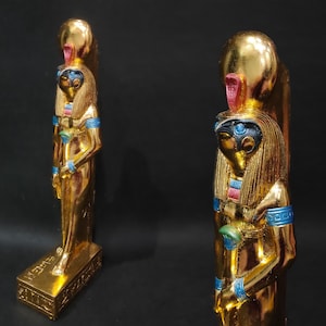 Ra Statue.  Statue of Ra, 24-karat gold leaf. The Egyptian Sun—Ra, King of the Gods. made in Egypt. kemet Statue. 18 inches