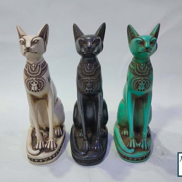 A unique statue of the goddess Bastet - the Egyptian cat, a similar museum copy. Bastet in all sizes and all colors - handmade in Egypt