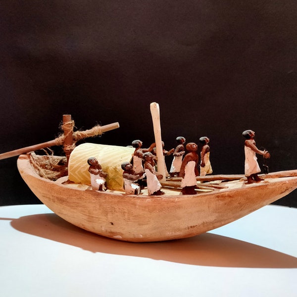 Egyptian Wooden Boat Model Etsy