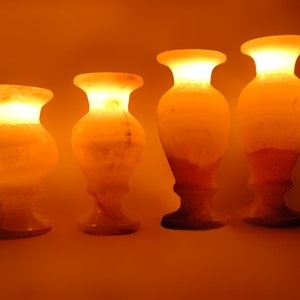 Egyptian alabaster vase A distinctive alabaster vase. Candle holder. alabaster vase handmade . heavy alabaster