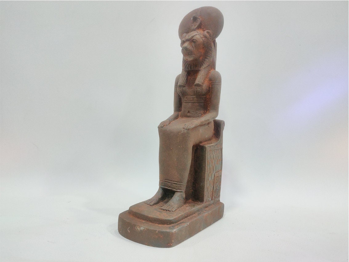 A Seated Statue of the Goddess Sekhmet of Solid Stone. A Rare Museum ...