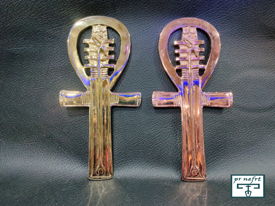 TierraCast 2/Pkg Copper Ankh Cross Charms, Pewter Egypt Symbol