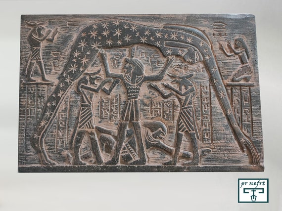 ブロンズ製 レリーフ 古代 神話 アート オブジェ ZR24127 エジプトの女神ヌト。空と星の女神。壁掛け。エジプトで精巧に作られ