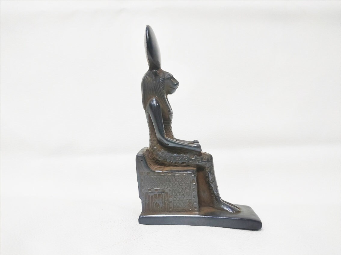 A Seated Statue of the Goddess Sekhmet of Solid Stone. A Rare Museum ...