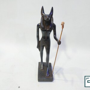 A rare  statue of the god Anubis. Jakal Statue .A unique statue made by hand in Egypt