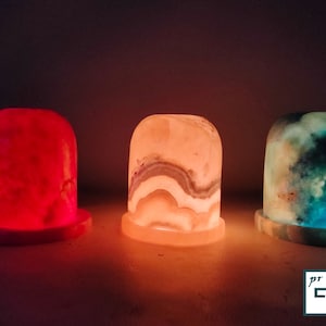 Natural Egyptian alabaster candle holder. Alabaster lantern. Candle holder. Yellow alabaster. Alabaster blue. Red alabaster.Made   in Egypt