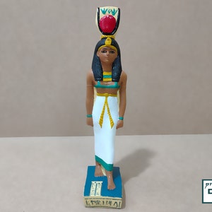 Unique Egyptian antique  goddess Hathor statue large 12.5&#39;&#39; heavy stone made in egypt
