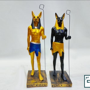 Statue of the god Anubis. Jackal. Available in great colors 12 Inches , brilliantly made in Egypt
