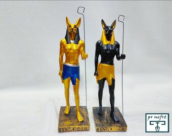 Statue of the god Anubis. Jackal. Available in great colors 12 Inches , brilliantly made in Egypt