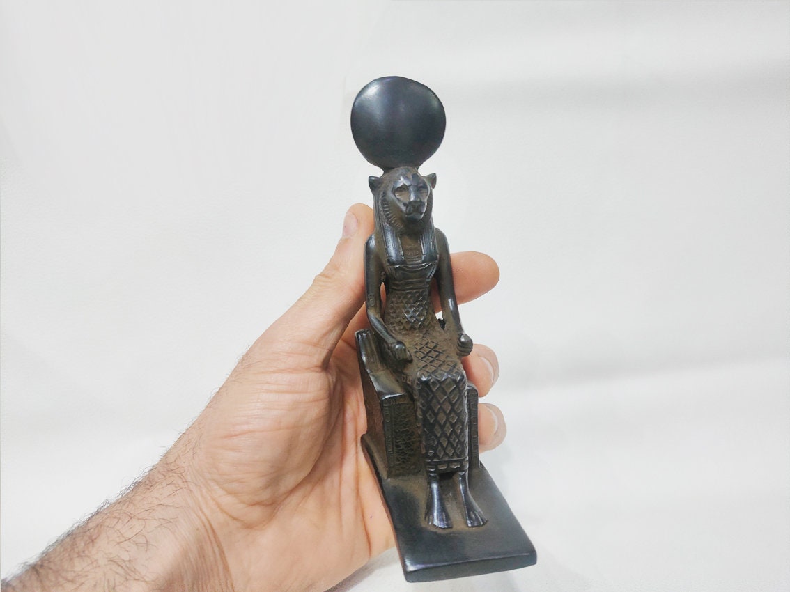 A Seated Statue of the Goddess Sekhmet of Solid Stone. A Rare Museum ...