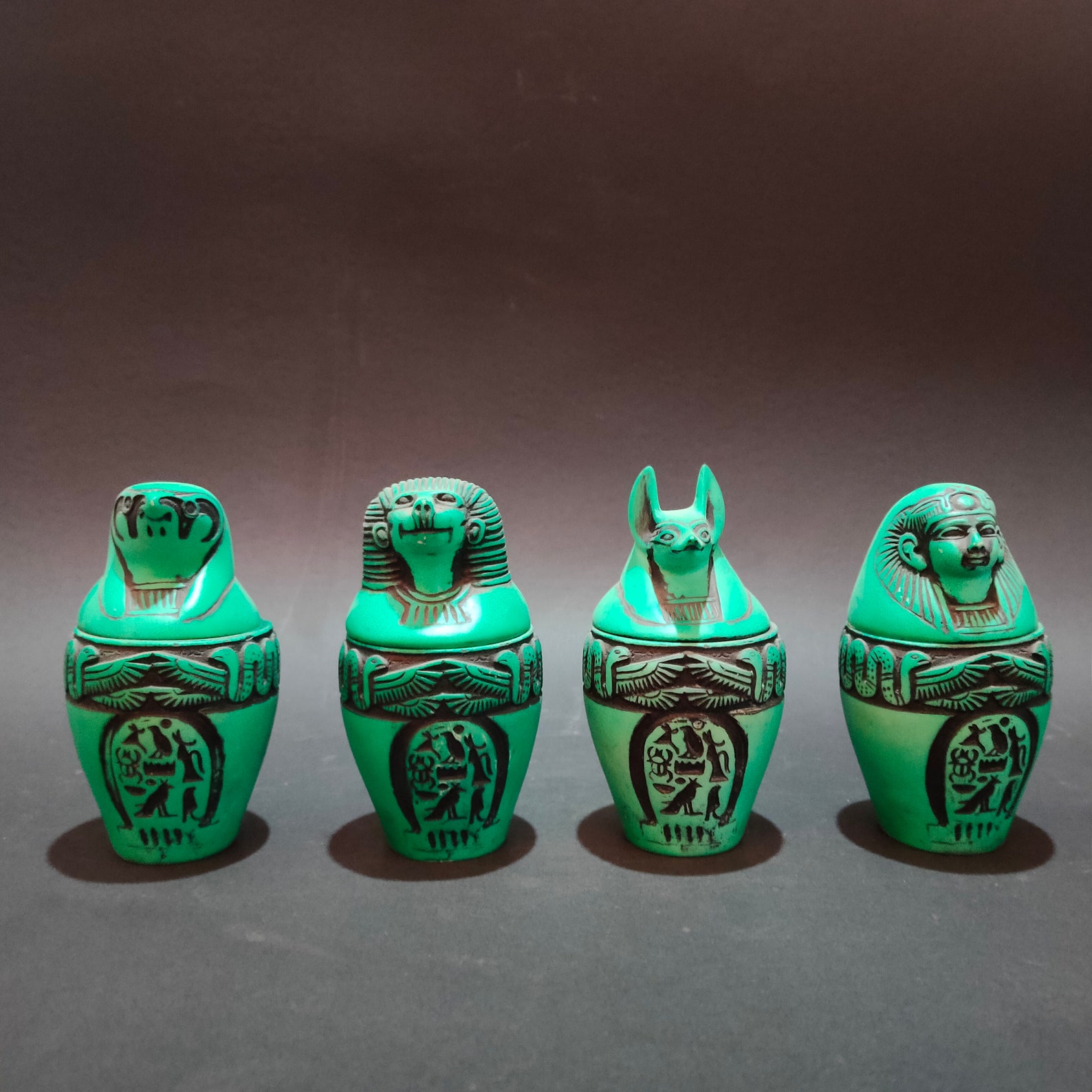 The Distinctive Canopic Jars Collection Made by Hand in Egypt Etsy