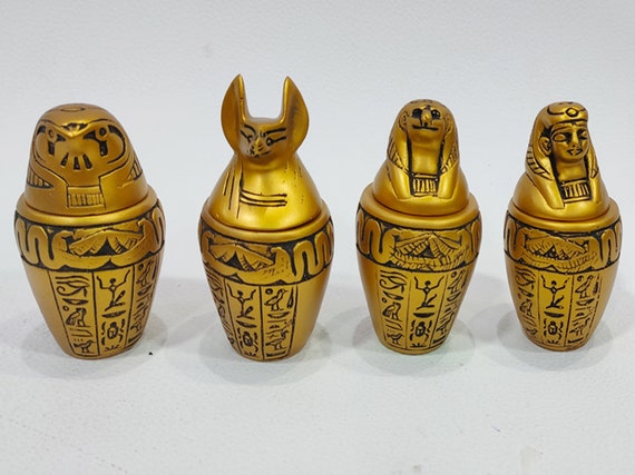 カノプスの壺　レプリカ カノプス壺/レプリカ/小物入れ/エジプト製/4点セット カノポス 4
