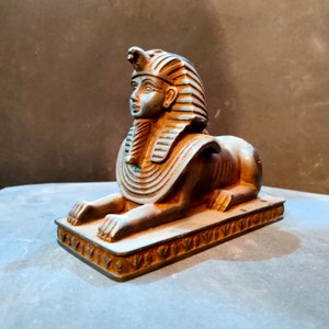Heavy basalt sphinx model handcrafted in Egypt