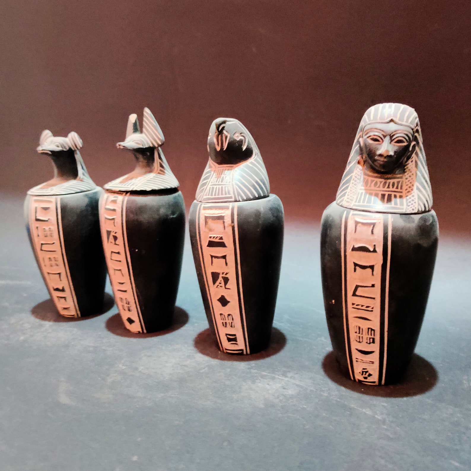 The Distinctive Canopic Jars Collection Made of Stone Etsy