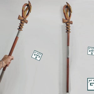 Rare sceptre. Was scepter. Ankh&#39;s sceptre. Scepter of the god Ptah.  made in Egypt
