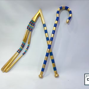 King Tutankhamun&#39;s scepter, a similar scepter. Egyptian scepter. The pharaonic scepter was brilliantly made in Egypt