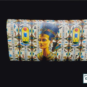Carteira faraônica. Nefertiti. Carteira egípcia. Disponível em designs incríveis. Carteira Nefertiti. Feita NO EGITO
