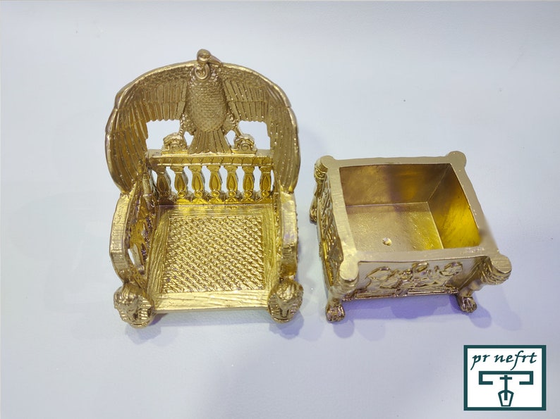 Unique Egyptian King Chair Jewelry Box Egyptian Chair Etsy