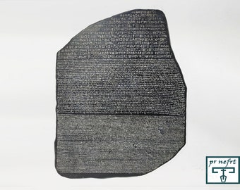 Rosetta Stone, Rashid plate.Rashid's painting detailed, signed and numbered, limited edition, distinguished museum copy. Made in Egypt