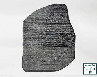 Rosetta Stone, Rashid plate.Rashid&#39;s painting detailed, signed and numbered, limited edition, distinguished museum copy. Made in Egypt