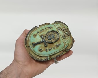 Scarab, the ancient Egyptian scarab. Rare old piece. Scarab key to life. Ankh. I made a replica. Made in Egypt