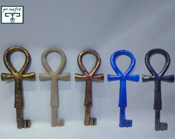 La clave de la vida. Ankh.Large 16 pulgadas. Cartucho Tutankamón, disponible en 5 colores. hecho en Egipto