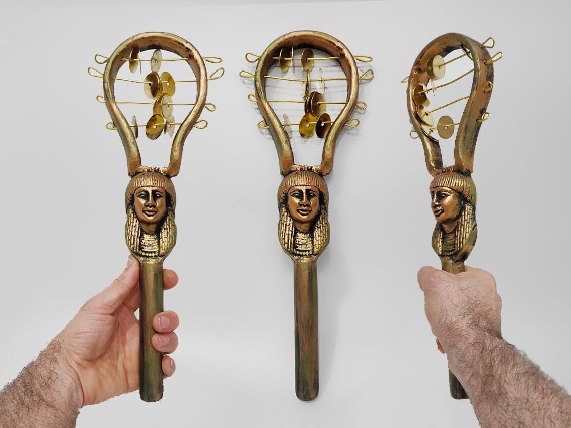 ハトホル・シストラム：エジプトの儀式用楽器、15インチ - Etsy 日本