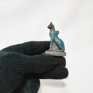 Bastet statue. Amulet of the goddess Bastet.  Rare find. Handmade in Egypt. Brilliantly made of porcelain