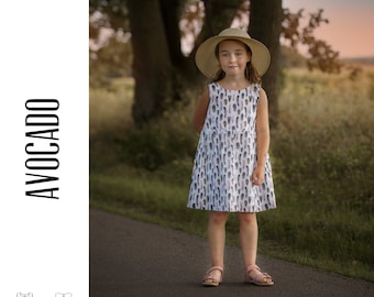 Digitales Schnittmuster und EBook Kinderkleid "Avocado" (Größen 98-122)