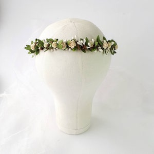 Greenery bridal flower crown Cottagecore tiara Woodland flower crown