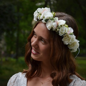 Witte bruiloft bloem hoofdstuk Boho bloemen bruids kroon