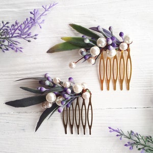 Woodland hair comb Wedding greenery hair piece