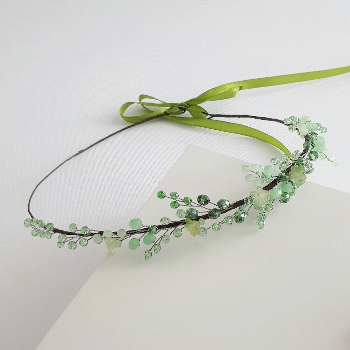 Sage Green Hair Accessories Greenery Bridal Crown Etsy