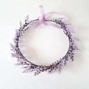 Purple wedding crown Lavender bridal tiara Purple head piece image 9