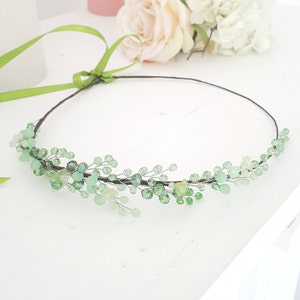 Greenery wedding crown Green bridal head piece