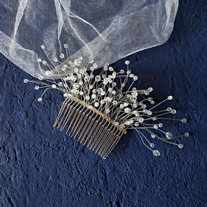 Silver hair comb for wedding Crystal bridal hair piece Bridal hair accessories