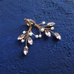 Crystal vine earrings Bridal blush earrings image 7