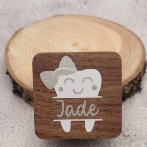 Wooden tooth box | baby tooth box | personalized tooth box | customizable tooth box | first name tooth box | silver