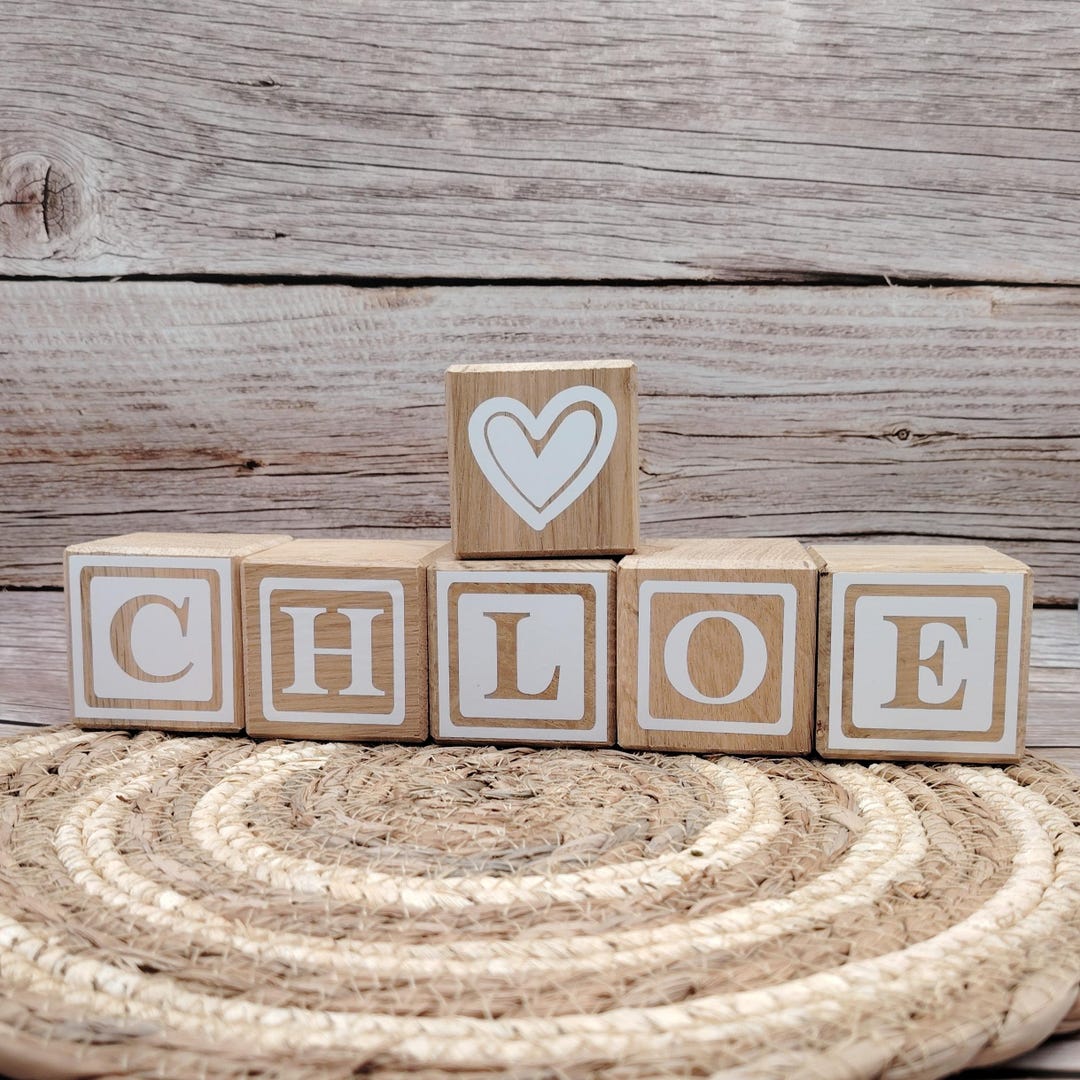 Personalized Wooden Cubes | Wooden Name Cubes | Wooden Birth Cubes ...