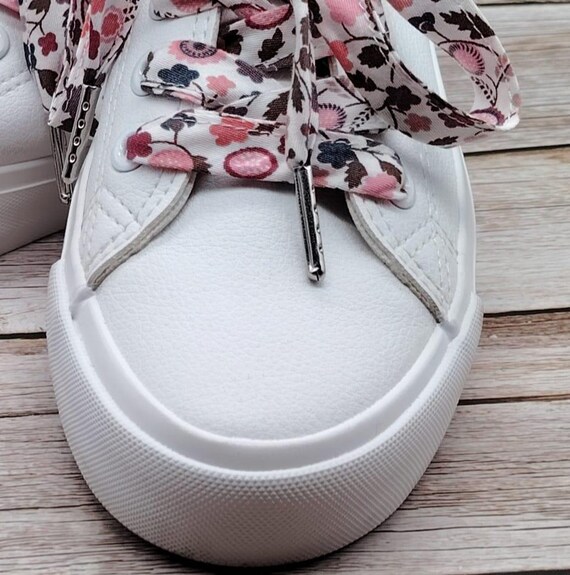 Lacets fleuris rose lacets liberty rose lacets en tissu