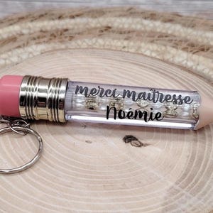 Gepersonaliseerde potlood sleutelhanger | gepersonaliseerd cadeau voor leraren | aanpasbare hoofdsleutelhanger | eindejaarscadeau voor leraar