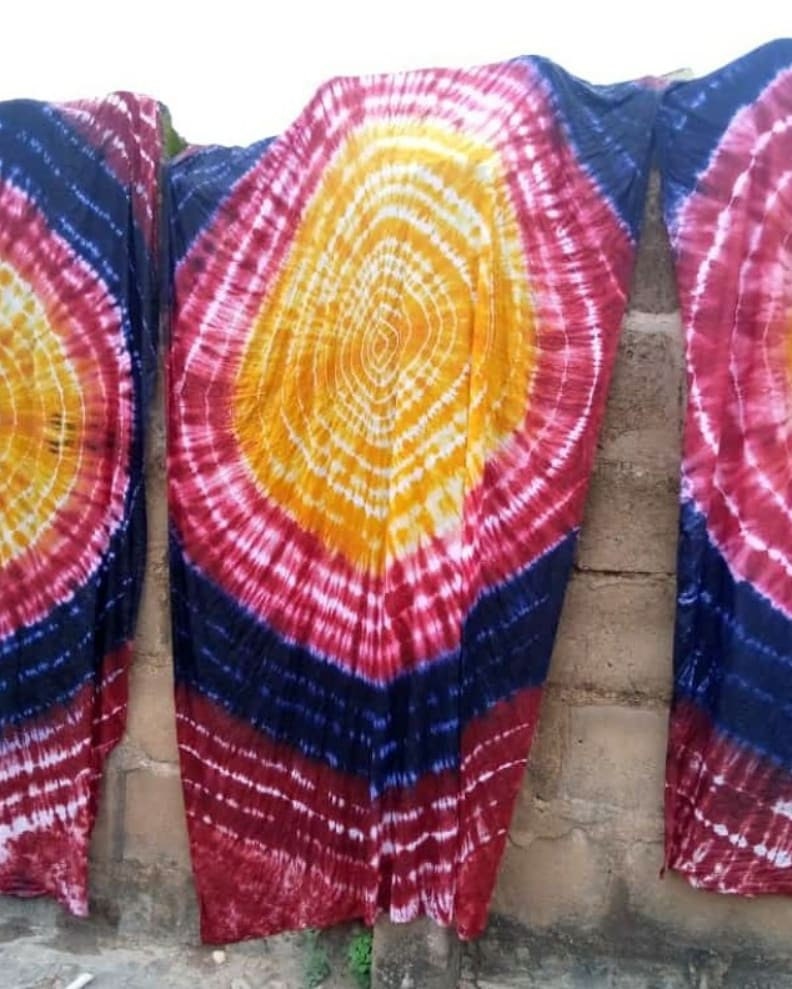Adire Fabric Print Nigeria Adire Handdrawn Batik Tie Dye Etsy UK