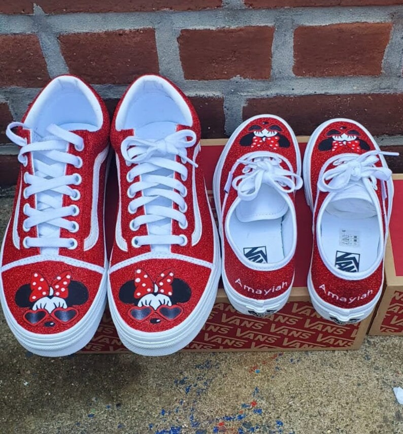 Custom Vans Minnie Mouse Inspired Mom and Daughter Buy - Etsy