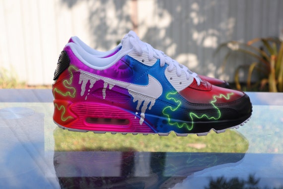 pijn doen steekpenningen Evenement Nike Air Max 90 Custom Sneaker Neon Sneakers - Etsy